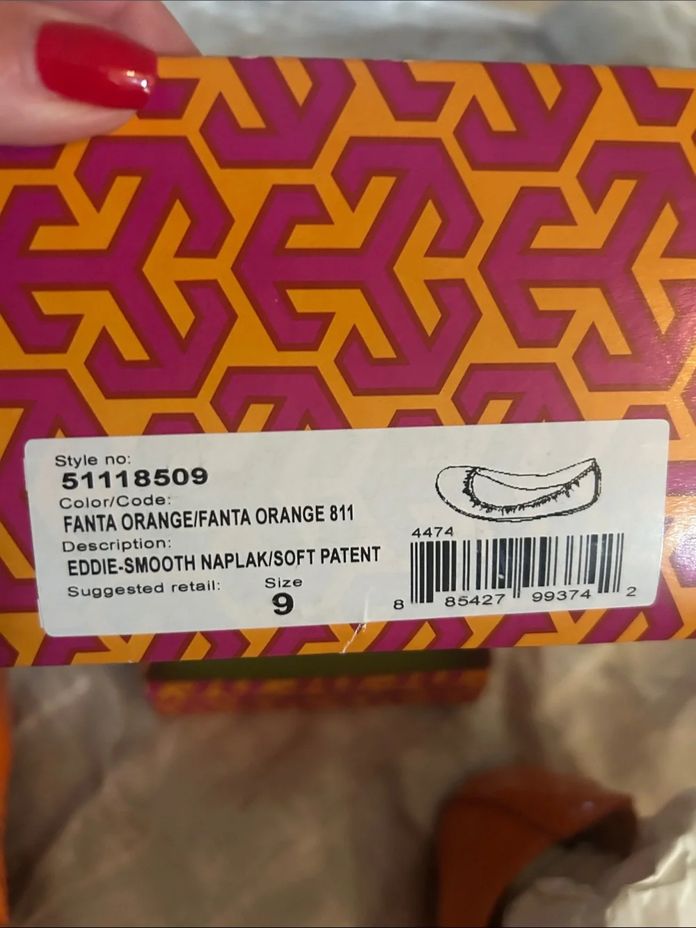 Tory Burch Orange Patent Ballet Flats